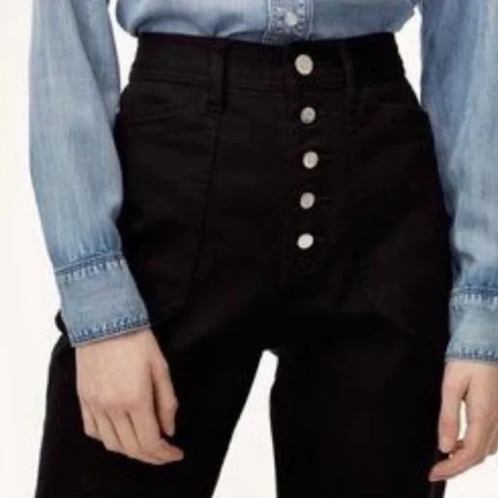ARITZIA Wilfred Free Belen Pants High Rise Straight Leg Button fly Size 8 Black